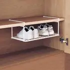 Under Shoe Rack Tray Multi-Purpose Cabinet Shelve Folding Metal Storage Holder