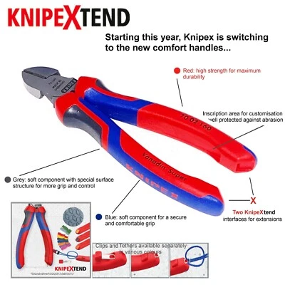 ALL NEW - Knipex Knipextend 160mm Diagonal Side Cutters Cutting Pliers 70 02 160