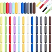 [PH PandaHall] 48pcs 12 Colors Shoelace Tips, Plastic Head Cord End Cap Ends Replacement for Jewelry Making Sneakers Canvas Hoodies Beach Pants DIY Repairing 20x5mm, Multicolor, Small