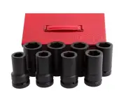 Force 8081DS 1in. 1" Dr 100mmL Deep Impact Socket 15/16-1.5/8" Imperial 8pc Set