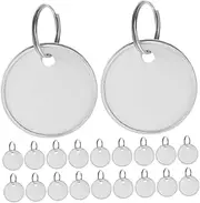 TEHAUX Key Tag Ring Set 80pcs Metal Rim Round Tags Split Ring Keychains for Backpack Boys and Girls Adults DIY Craft