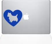 The Decal Guru Heart Yorkshire Terrier MacBook Decal Vinyl Sticker - 15" MacBook