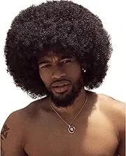 QUEENTAS Afro Wigs for Women 70s Disco Black Curly Wig Synthetic Hair Wig