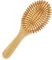 Yiyuanhe Bamboo Paddle Hair Brush - Round Bristles - Detangling, Eco-Friendly - Scalp Massage Hair Brush, Natural Bamboo Paddle Detangling for Thick/Thin/Curly/Dry Hair