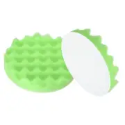 2pcs Buffing Sponge Pads 6" Polishing Wheel Waffle Finishing Grip Pad, Green