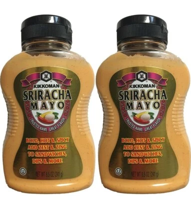 Kikkoman Sriracha Mayo 8.5 Ounce (Pack of 2) Burger Sandwiches Dips USA