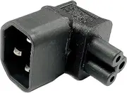 Auline C14 C13 Kettle to C5 Clover Power Cable 90 Degree Angled Adaptor Convert