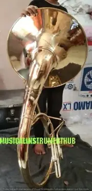SOUSAPHONE 22" BELL IN GOLD POLISH MADE OF PURE BRASS + CASE+ FREE FAST SHIPPING