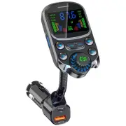 Bluetooth-Compatible Car Kit Lighter Handsfree FM Transmitter AUX Audio 8482