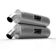 HMF Titan Brushed Dual Slip On Exhaust QS Quiet System Polaris RZR XP Turbo | 4
