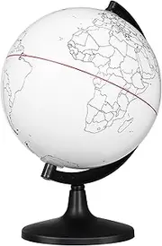 TOYANDONA Blank World Globe with Stand - Dry Erase DIY Map Round Earth Globe for Geographical Teacher Students - Desktop Decor