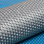 ALFORDSON Pool Cover 500 Microns Bubble 7M X 4M Solar Swimming Blanket with Isothermal Design, Keep Pool Clean and Easy to Cut - Blue and Silver