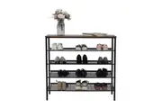 YES4HOMES 5-Tier Large Shoe Rack Shelf Stand Flat & Slant Adjustable Storage Organizer 100 cm