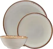 [Mason Cash] Reactive Glaze Stoneware 12 Piece Dinner Set, Cream