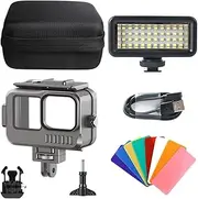 Waterproof 40M Underwater Led Video Diving Fill Light Lamp for Gopro Hero 11 10 9 Action Camera Accessories (Size : Combo 4)