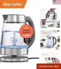 Electric Kettle - 1.7L 1500W, Borosilicate Glass, Auto Shut-Off, Cool Touch H...