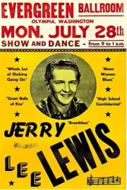 OLYMPIA WASHINGTON EVERGREEN BALLROOM JERRY LEE LEWIS LIVE 5x7 REPRINT glossy