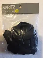 SPR!TZ 12 COUNT BLACK BALLOONS INFLATE TO 11" NEW IN PACKAGE