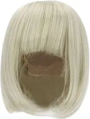 OKJHFD Doll Wig Straight Bang Shoulder Length Short Hair Soft Fiber Easy Cutting for 1/3 BJD DIY Doll Making Arts and Crafts (Matcha Green)