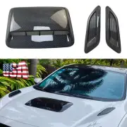 Car Glossy Black ABS Air Flow Intake Hood Scoop Vent Bonnet Decorative Cover