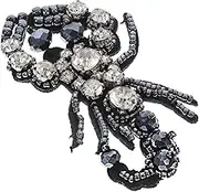 jojofuny Scorpion Animal Embroidered Applique Patches Vintage Style Crystal Clothing Accessories for Shirts Halloween Decor Beaded Designs