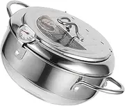 Ipetboom 1pc Japanese Style Non Stick Tempura Fryer Portable Deep Frying Pot for Home Use for Various Fried Foods Simple Design with Oil Return Feature Housewarming