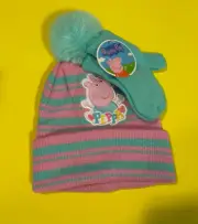 PEPPA PIG BEANIE WITH MITTENS / TODDLER SIZE