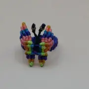 Unisex Ring Woven Macramé Thread Butterfly Design Andean Crafts