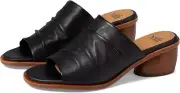 Sofft Chrissie Sandals Women US 7 Black Leather Slide Rounded Stack Heel KHD1073