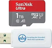 SanDisk 1 Terabyte Ultra Class 10 Memory Card 1TB Memory Card for OLED Nintendo Switch Gaming Console (SDSQUA4-1T00-GN6MN) UHS-I Bundle with (1) Everything But Stromboli SD & MicroSDXC Card Reader