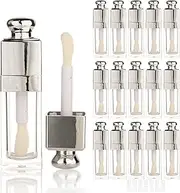 COSIDEA 18PCS Empty 8ML Square clear Lip Gloss Tube Silver big doe foot wand lipgloss tubes for Lip oil tint bottles container