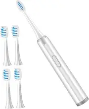 SHERCHPRY 1 PC Vibration Toothbrush for Adults Design Ergonomic Handle Soft Bristles Includes Replacement Brush Heads for Oral Cleaning and Teeth