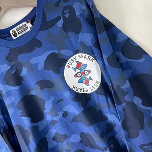 小蜜酥潮流代購  BAPE APE滿版迷彩左胸BUSY SHARK眼鏡鯊魚長T【BAPE1-E363】