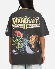 [AMERICAN THRIFT] American Thrift X Warcraft Ii: Tides Of Darkness Heavy T-shirt Black Wash - Size 2XL 2XL Black Wash