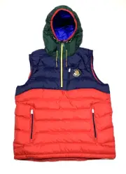 Polo Ralph Lauren Hooded Down-Fill Pullover Vest Red Green Navy 705001 Men's M