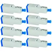 8 Pcs 7dB SC UPC Connector Fiber Optic Optical Single Mode Attenuator Metal Blue