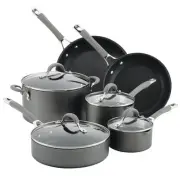 Circulon Elementum 10-Piece Hard-Anodized Nonstick Cookware Set in Gray