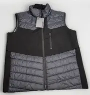 NWT $375 G/Fore Vest Mens Medium Full Zip Puffer Black Gray Skull Wool Lined