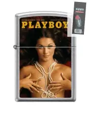Zippo 86664 Playboy Cover Nov 1970 Woman Pearls Lighter + FLINT PACK