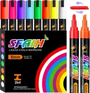 Liquid Chalk Markers Erasable - 8 Vibrant Chalkboard Markers for Chalkboards, Wi