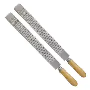 2Pcs Farrier Rasp w/ Wooden Handle, Mini Hoof Rasp for Horse, Pigs, Goats, Calf
