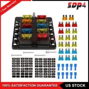 Universal 10 Way W/ Damp-Proof Cover Blade Fuse Block Box Holder For All Vehicle