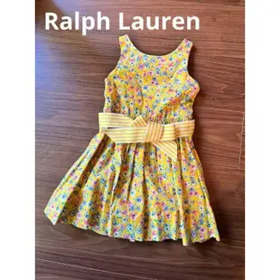 Polo Ralph Lauren - RL典雅氣質小碎花黃腰帶洋裝（3T，已剪標)