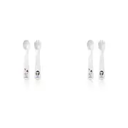2x Philips Avent Toddler Fork & Spoon Plastic Cutlery/Feeding Utensil Set 12m+