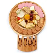 Wooden Cheese Board with Cutlery Cutting Set Serving Chopping Charcuterie Board