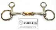 AMIDALE HANGING CHEEK HORSE BITS WITH COPPER LOZENGE SNAFFLE BNWT