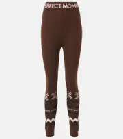 [Perfect Moment] Perfect Moment Nordic intarsia high-rise wool leggings AU 12 brown
