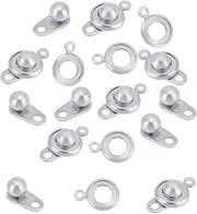 UNICRAFTALE 50 Sets Stainless Steel Snap Clasps Snap Button Clasps Ball and Socket Snap Clasps Press Jewelry Clasps Connector for Bracelet Jewelry Making