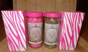 2 NEW JARS PINK ZEBRA SPRINKLES SCENTED WAX MELTS HAPPY NEW YEAR & RIBBON CANDY