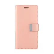 iPhone SE 2022 Compatible Case Cover With Rich Diary Stylish Protection -Rose Gold